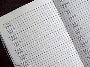 blank address book for business data article